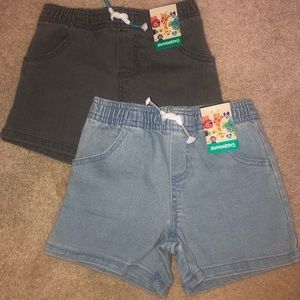 2-Pack NEW 24 Months Shorts Faded Blue Jeans Grey Denim Toddler Baby Boy Pants